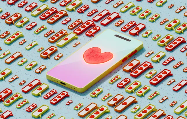 Südamesümboliga mobiil.