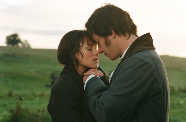 Keira Knightley ja Matthew Macfadyen filmis Pride and Prejudice.