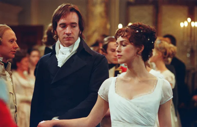 Keira Knightley ja Matthew Macfadyen filmis Pride and Prejudice.