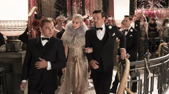 Ainult toimetuslik kasutus. Raamatukaante kasutamine puudub. Leonardo Dicaprio, Carey Mulligan, Joel Edgerton, Tobey Maguire filmis The Great Gatsby – 2013 Režissöör: Baz Luhrmann
