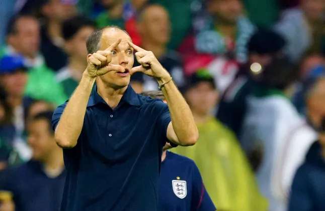 Thomas Tuchel Inglismaa Mehhiko mängul 2026. aasta maailmameistrivõistluste ajal.